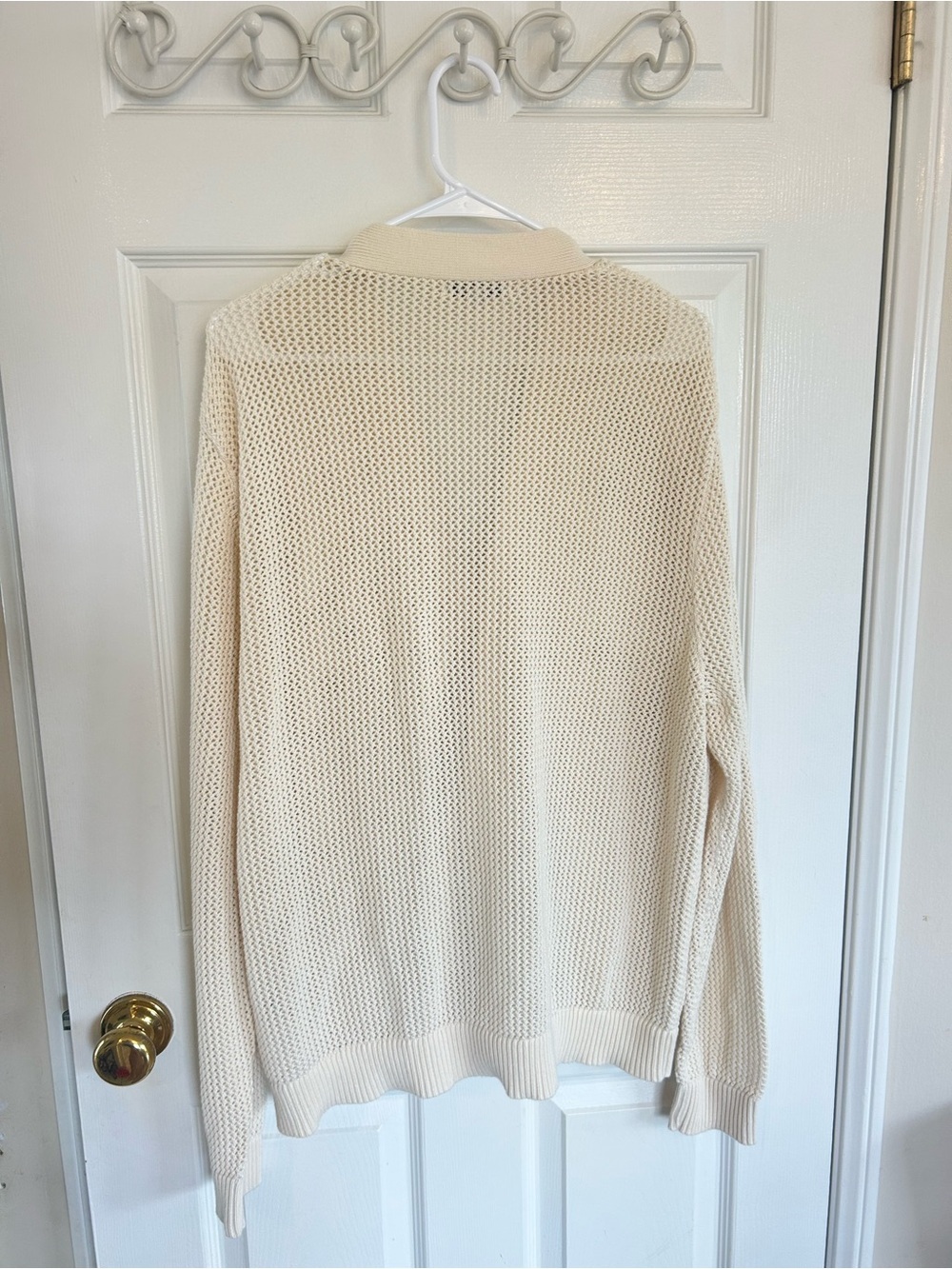 Madewell Cream Open-Knit Button Cardigan | Size L | Cozy Costal Grandma - Picture 3 of 5
